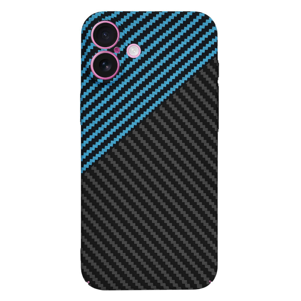 Funda para Apple iPhone 16 Plus, Techsuit, Carbonite FiberShell, Negra Bleu