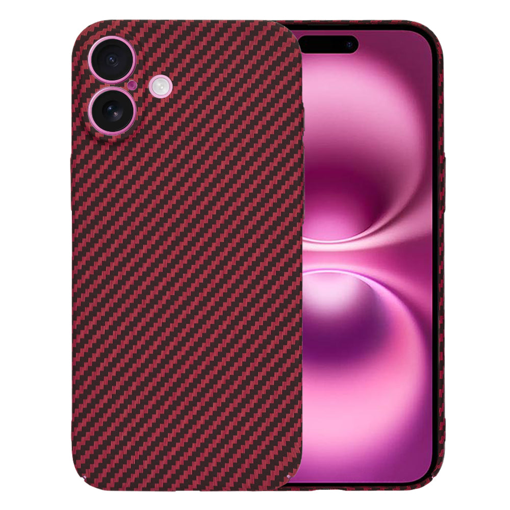 Funda para Apple iPhone 16 Plus, Techsuit, Carbonite FiberShell, Roja