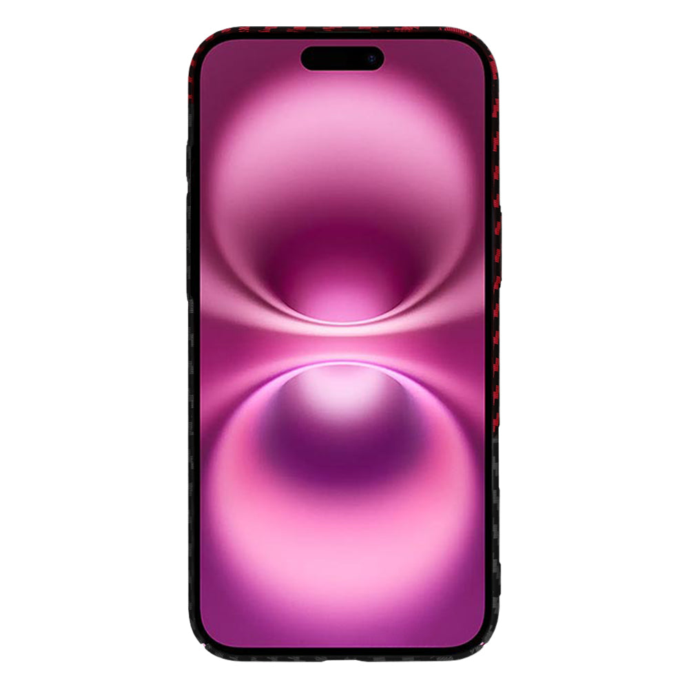 Funda para Apple iPhone 16 Plus, Techsuit, Carbonite FiberShell, Negra Roja
