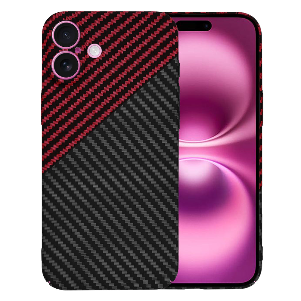 Funda para Apple iPhone 16 Plus, Techsuit, Carbonite FiberShell, Negra Roja