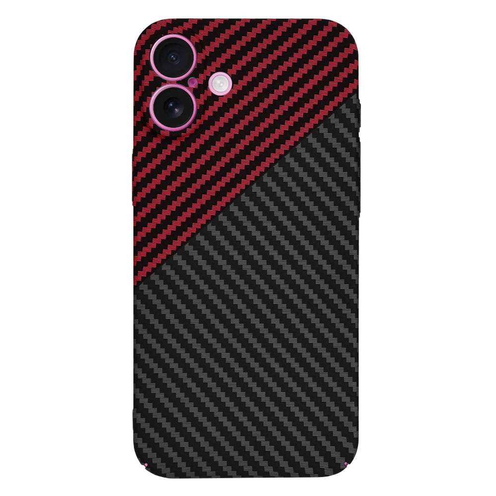 Funda para Apple iPhone 16 Plus, Techsuit, Carbonite FiberShell, Negra Roja