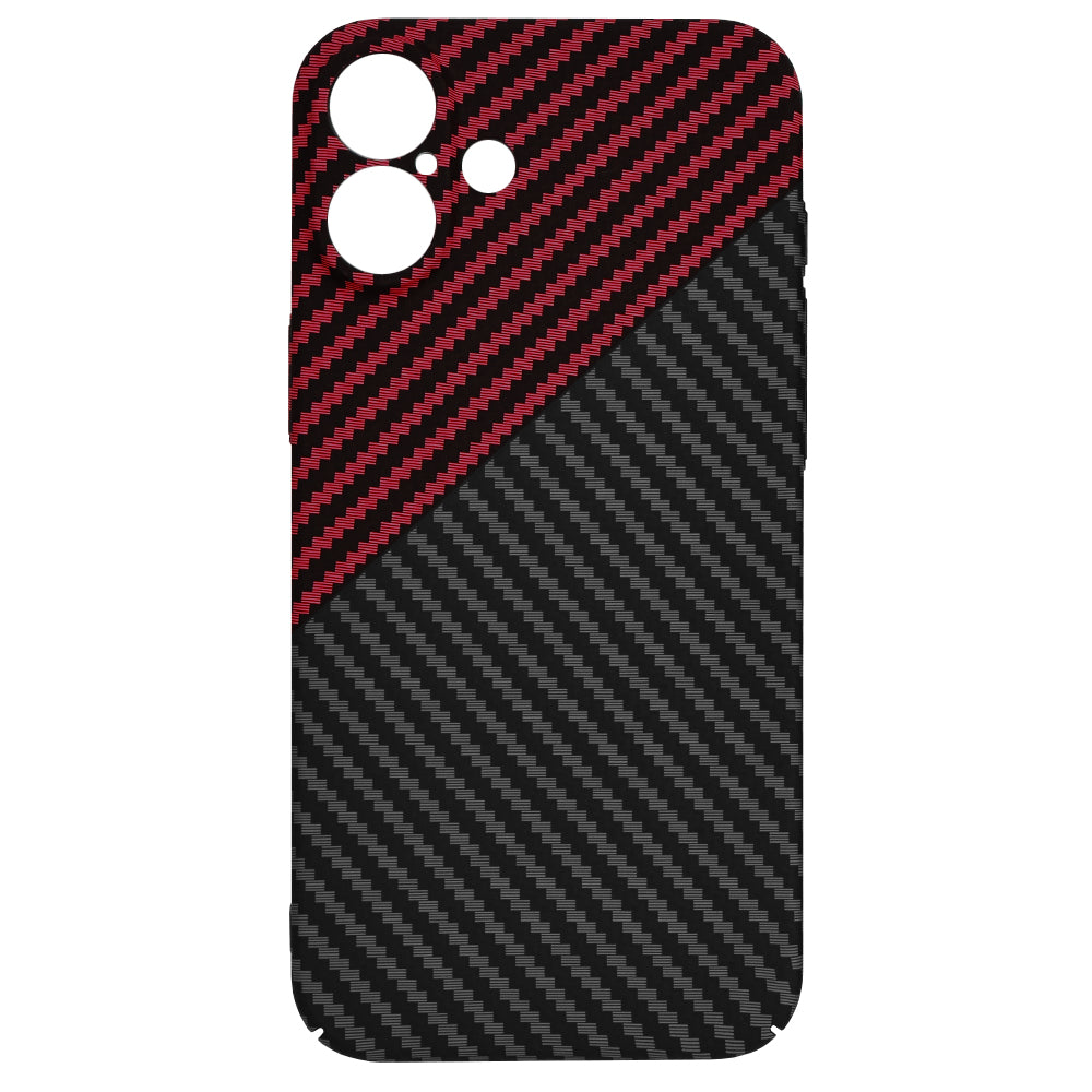 Funda para Apple iPhone 16 Plus, Techsuit, Carbonite FiberShell, Negra Roja
