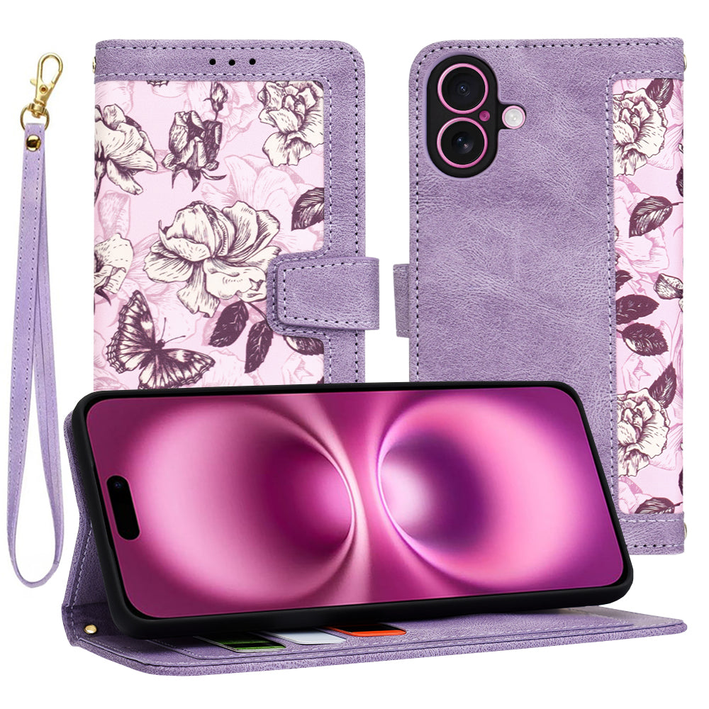 Funda para Apple iPhone 16 Plus, Techsuit, FlipCraft, Morado