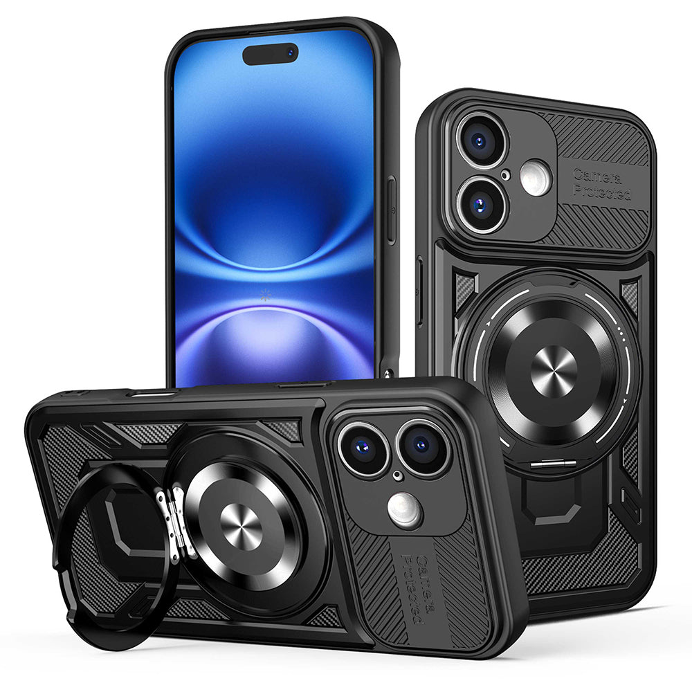 Funda para Apple iPhone 16 Plus, Techsuit, RuggedCam, Negra