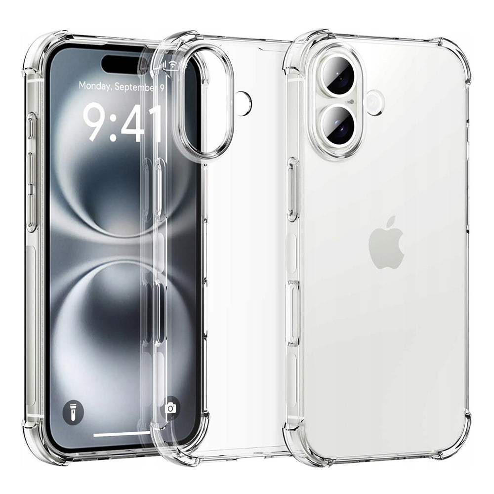 Funda para Apple iPhone 16 Plus, Techsuit, Transparente a prueba de golpes (Agujero grande para lente), Transparente