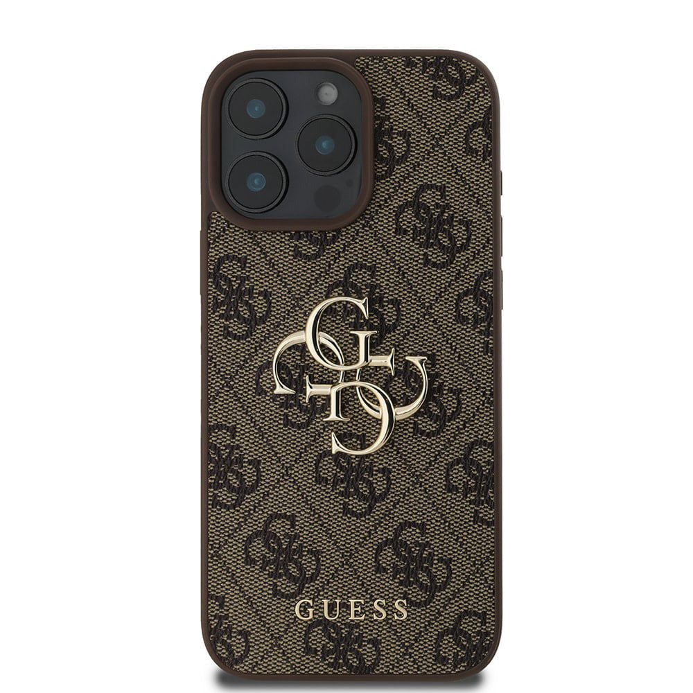 Case for Apple iPhone 16 Pro, Guess, 4G Big Logo, Brown