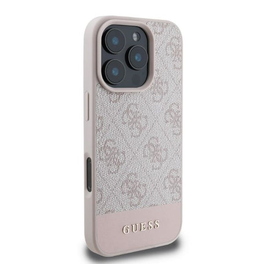 Funda para Apple iPhone 16 Pro, Guess, 4G Bottom Stripe, Rosa