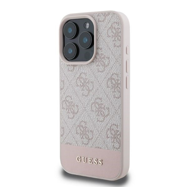 Funda para Apple iPhone 16 Pro, Guess, 4G Bottom Stripe, Rosa