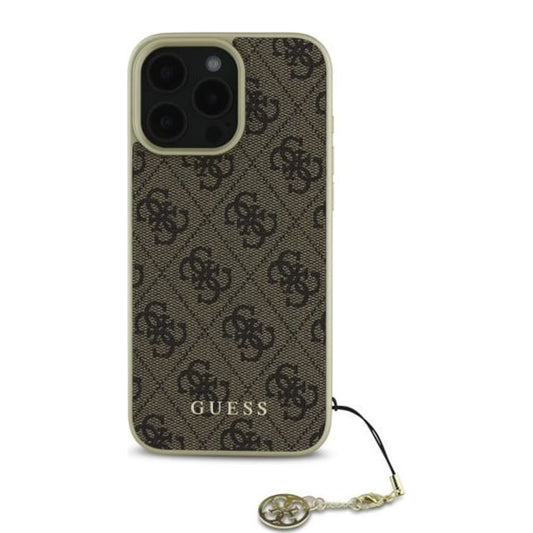 Funda para Apple iPhone 16 Pro, Guess, 4G Charm, Marrón.