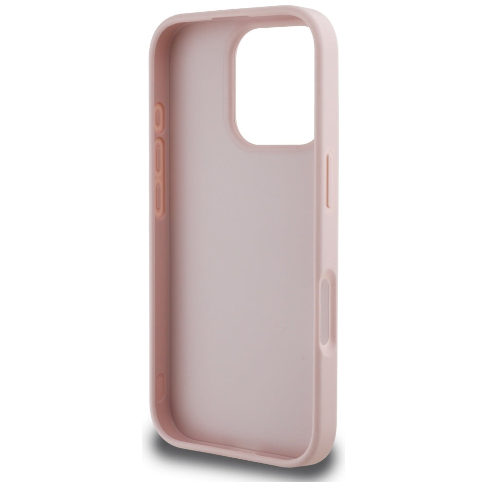 Funda para Apple iPhone 16 Pro, Guess, Hot Stamp 4G Pattern Triangle Logo, Rosa