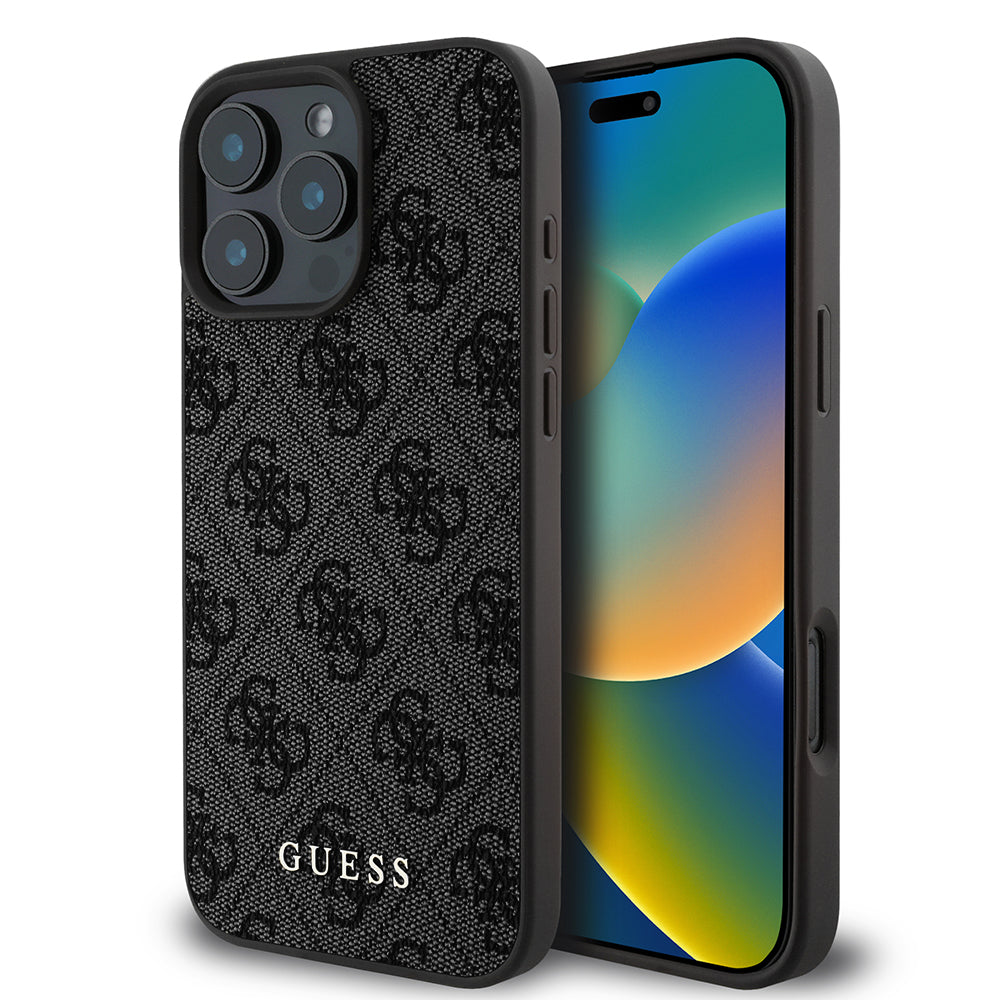 Funda para Apple iPhone 16 Pro Max, Guess, 4G Classic, Negra