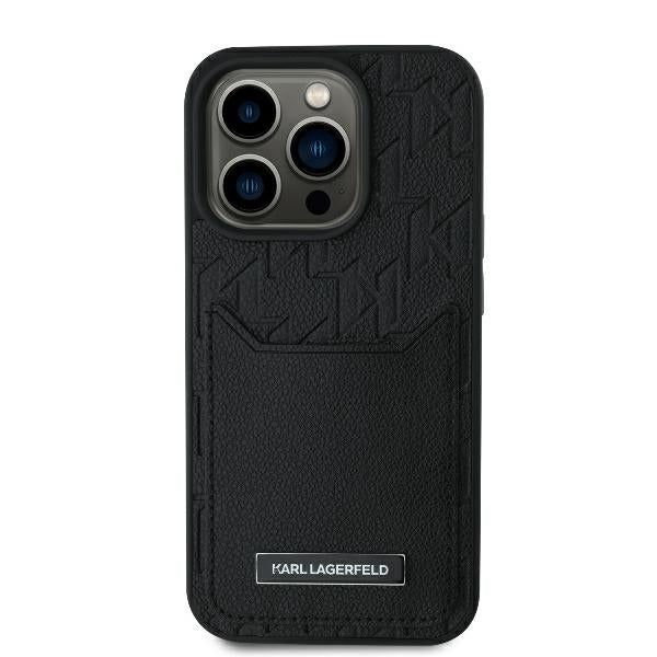 Funda para Apple iPhone 16 Pro Max, Karl Lagerfeld, Cardslots Monogram, Negra