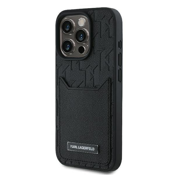Funda para Apple iPhone 16 Pro Max, Karl Lagerfeld, Cardslots Monogram, Negra