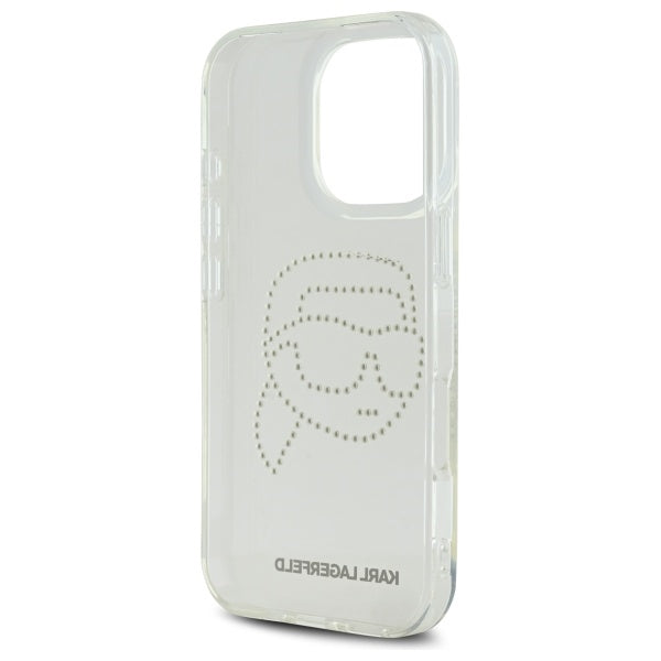 Funda para Apple iPhone 16 Pro Max, Karl Lagerfeld, IML Rhinestones Karl's Head, Transparente