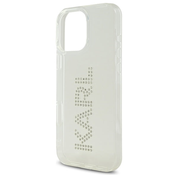 Funda para Apple iPhone 16 Pro Max, Karl Lagerfeld, IML Rhinestones Transparent Logo, Transparente
