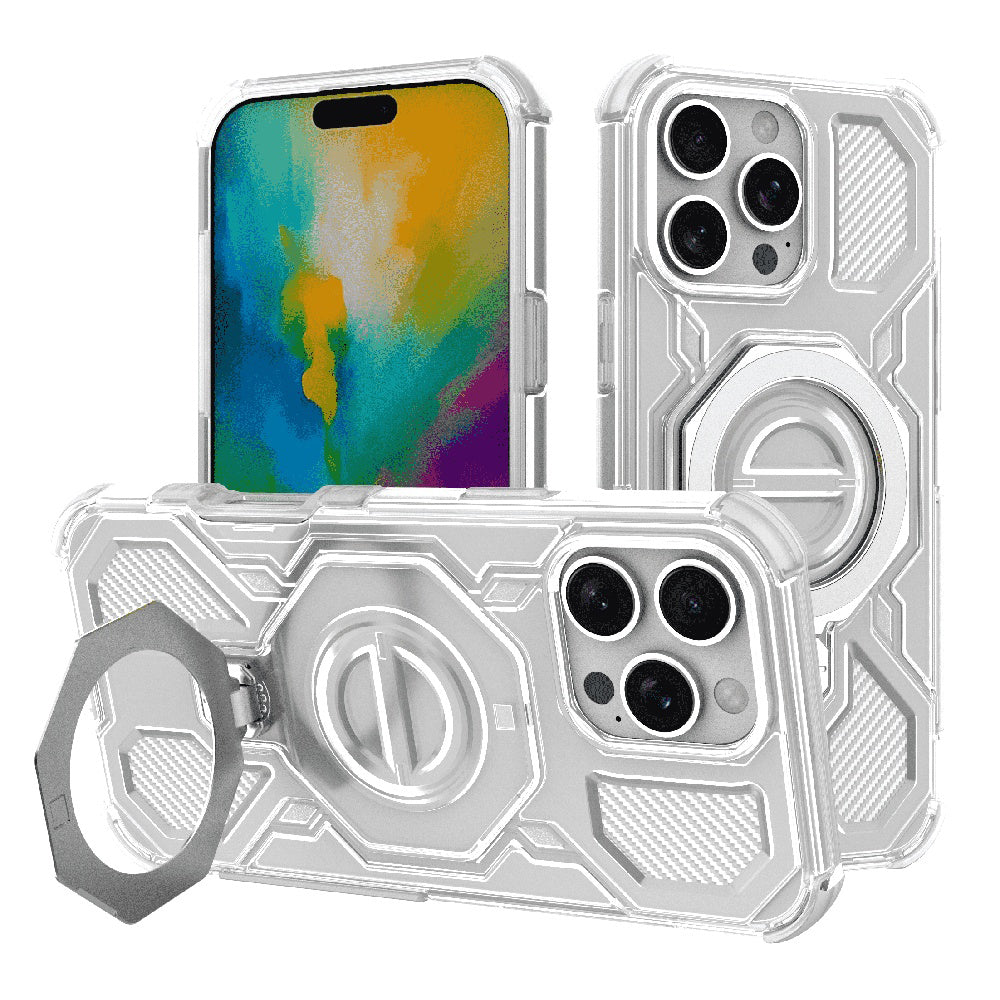 Funda para Apple iPhone 16 Pro Max, Techsuit, Carbon Shield Pro, Blanca