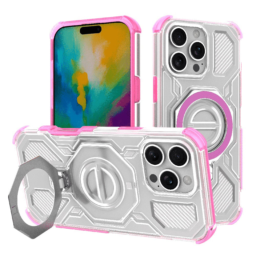 Funda para Apple iPhone 16 Pro Max, Techsuit, Carbon Shield Pro, Rosa