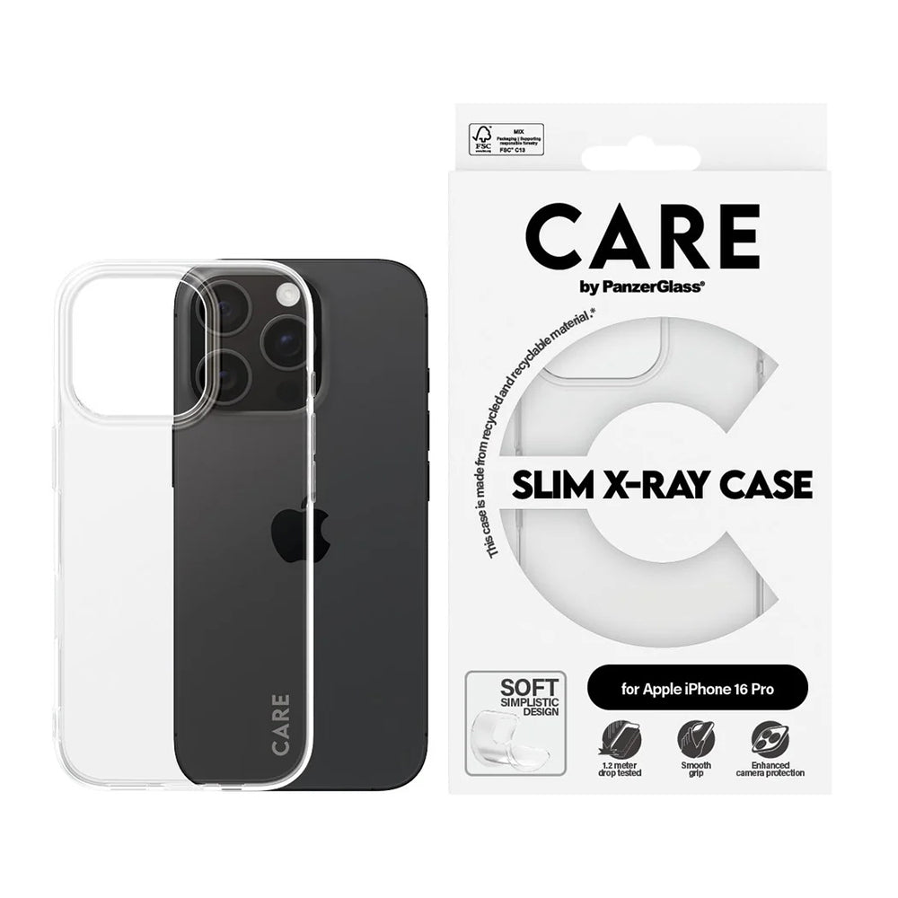 Funda para Apple iPhone 16 Pro, PanzerGlass, Care Fashionable, Transparente