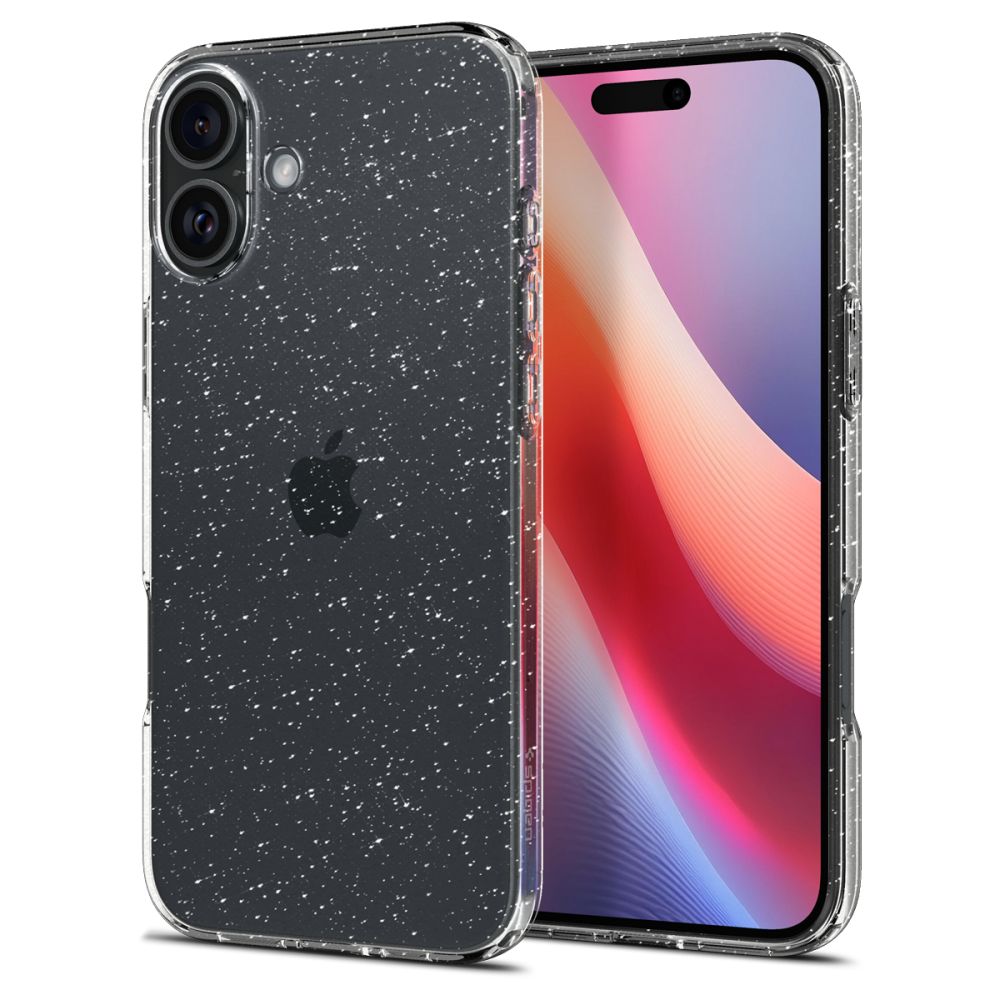 Funda para Apple iPhone 16, Spigen, Liquid Crystal Glitter, Transparente ACS08192