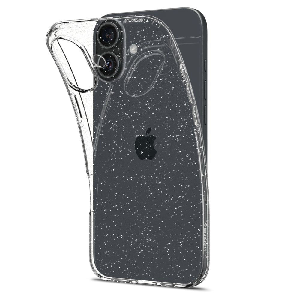Funda para Apple iPhone 16, Spigen, Liquid Crystal Glitter, Transparente ACS08192