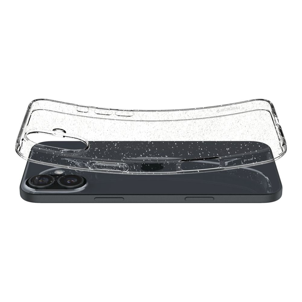 Funda para Apple iPhone 16, Spigen, Liquid Crystal Glitter, Transparente ACS08192