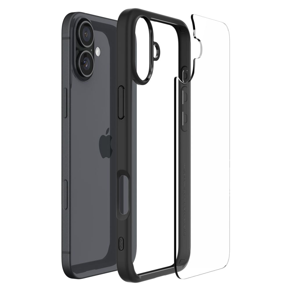 Funda para Apple iPhone 16, Spigen, Ultra Hybrid, Negra Mate ACS08201