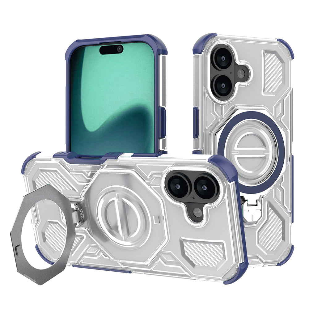 Funda para Apple iPhone 16, Techsuit, Carbon Shield Pro, Azul