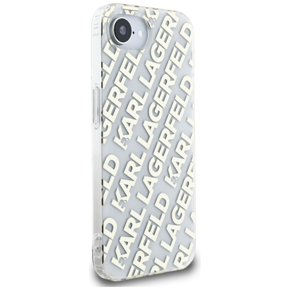 Funda para Apple iPhone 17e / 16e, Karl Lagerfeld, IML Luxury Gold Fullover Logo, Dorada