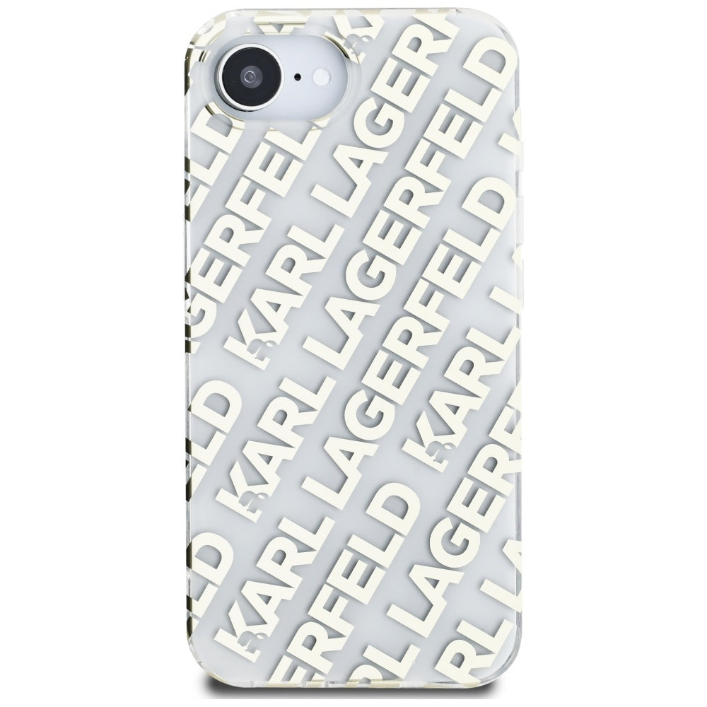 Funda para Apple iPhone 17e / 16e, Karl Lagerfeld, IML Luxury Gold Fullover Logo, Dorada