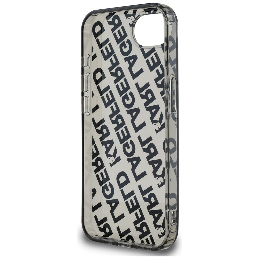 Funda para Apple iPhone 17e / 16e, Karl Lagerfeld, IML Luxury Silver Fullover Logo, Plateada