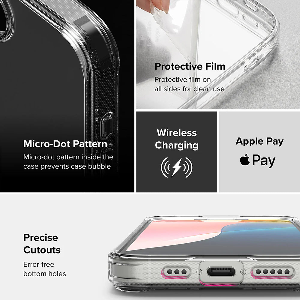 Funda para Apple iPhone 17e / 16e, Ringke, Fusion, Transparente Mate