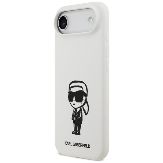 Funda para Apple iPhone 17 Air, Karl Lagerfeld, Sketch and Logo Karl, Blanca
