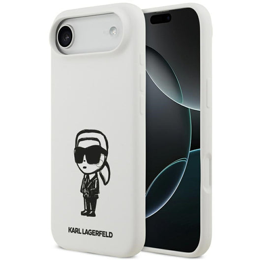 Funda para Apple iPhone 17 Air, Karl Lagerfeld, Sketch and Logo Karl, Blanca