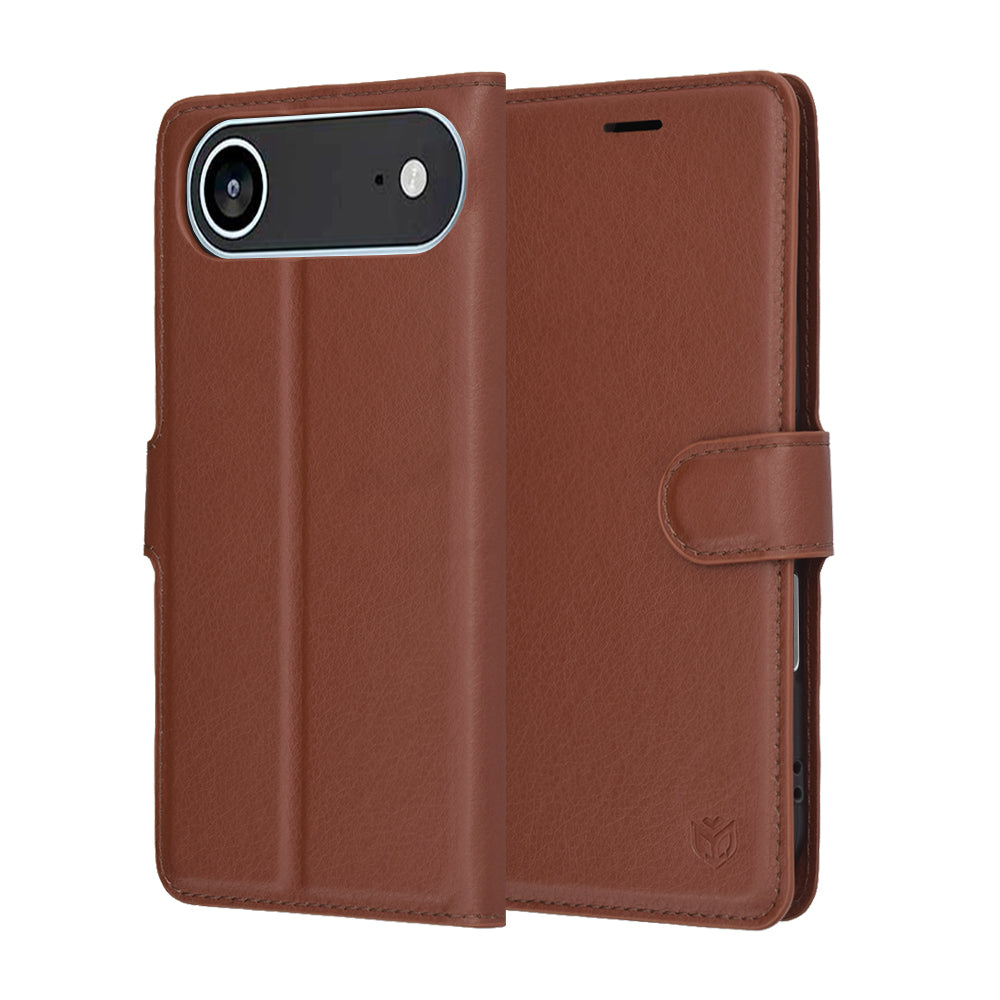 Funda para Apple iPhone 17 Air, Techsuit, Leather Folio, Marrón