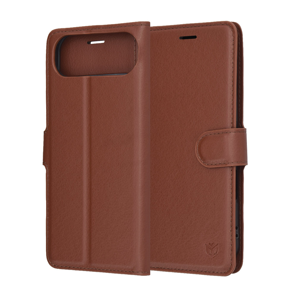 Funda para Apple iPhone 17 Air, Techsuit, Leather Folio, Marrón