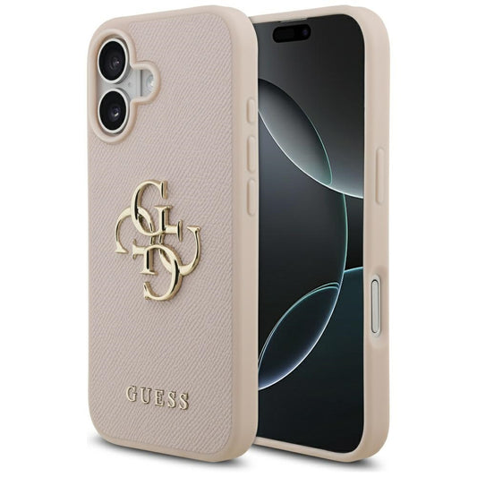 Funda para Apple iPhone 17, Guess, 4G Grained Big and Classic Logo, Rosa