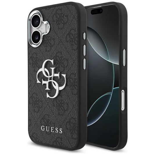 Funda para Apple iPhone 17, Guess, Big 4G Logo Classic, Negra Plateada