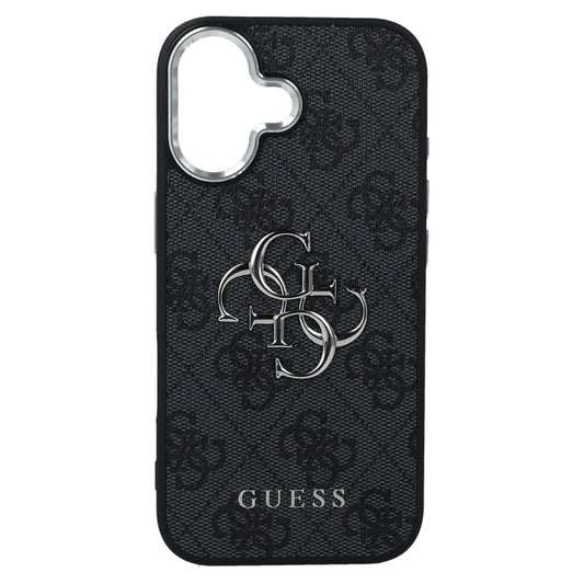 Funda para Apple iPhone 17, Guess, Big 4G Logo Classic, Negra Plateada