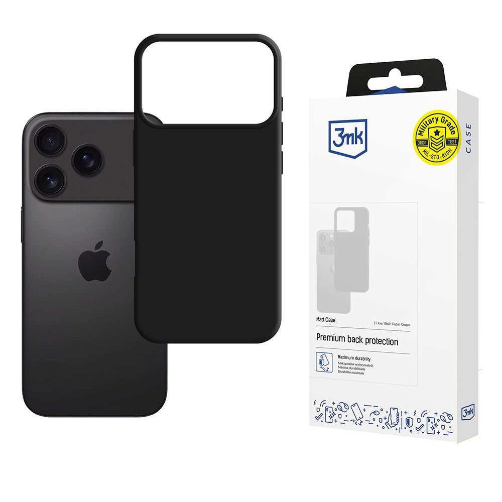 Funda para Apple iPhone 17 Pro, 3MK, Negra Mate