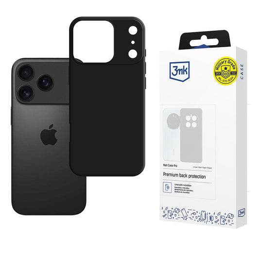Funda para Apple iPhone 17 Pro, 3MK, Matt Pro, Negra