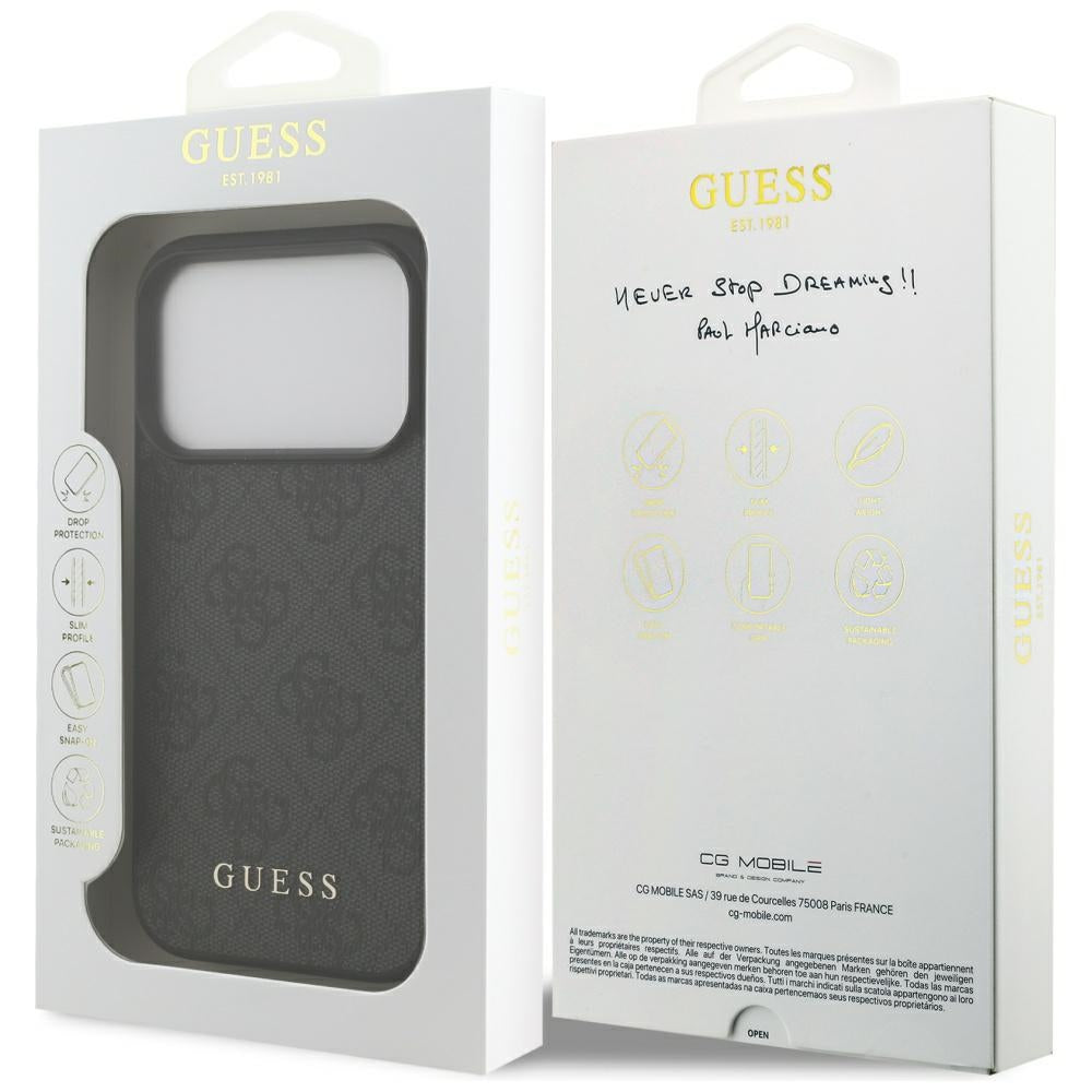 Funda para Apple iPhone 17 Pro, Guess, 4G Classic, Negra