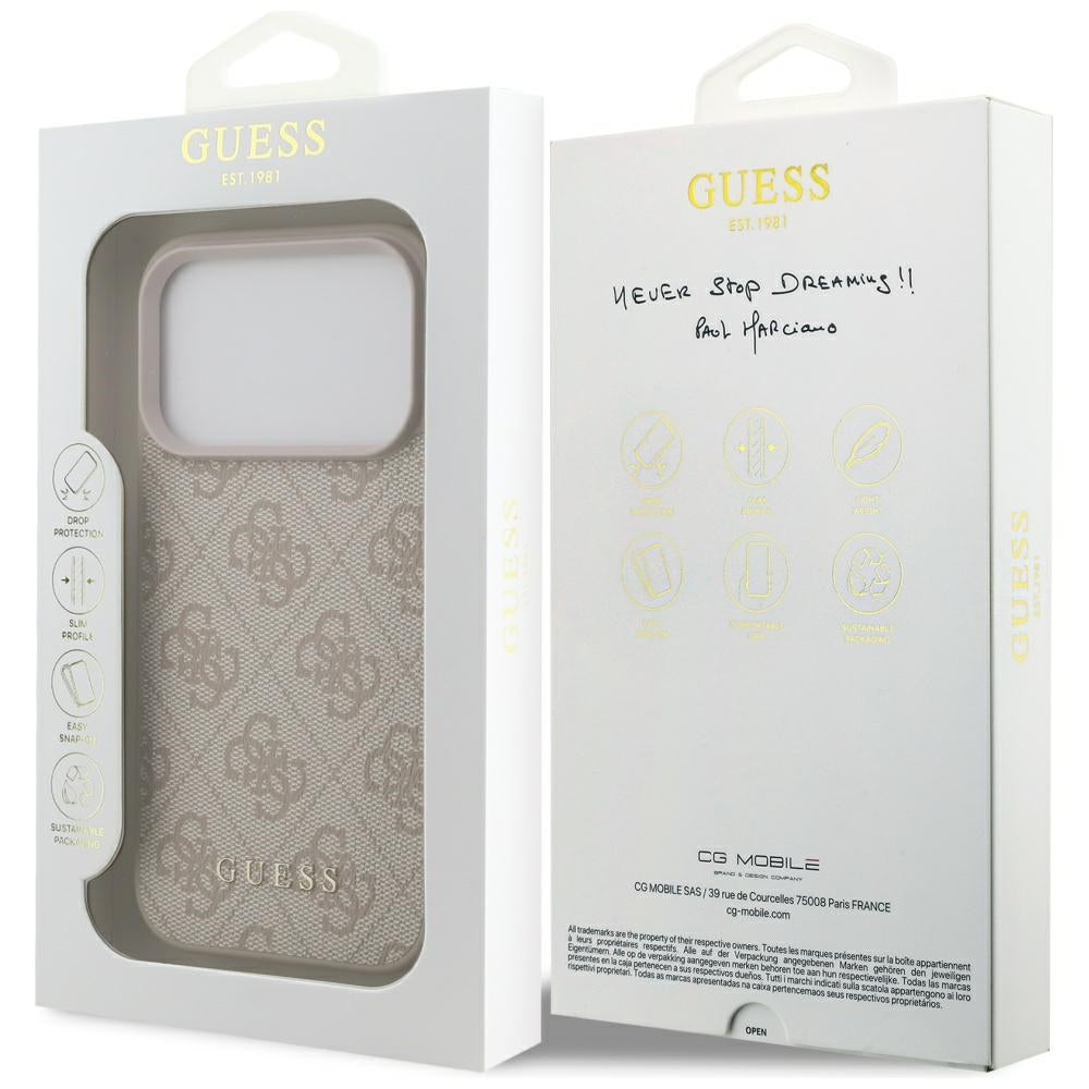 Funda para Apple iPhone 17 Pro, Guess, 4G Classic, Rosa