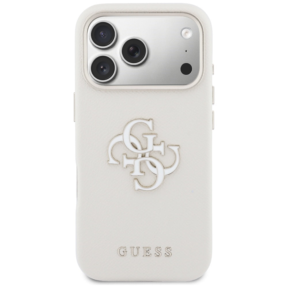 Funda para Apple iPhone 17 Pro, Guess, Resin Logo, Beige
