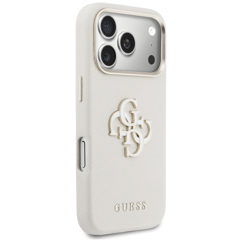 Funda para Apple iPhone 17 Pro, Guess, Resin Logo, Beige