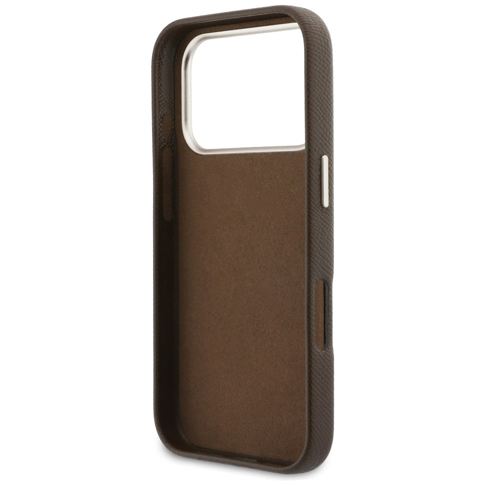 Funda para Apple iPhone 17 Pro, GUESS, Resin Logo, Marrón