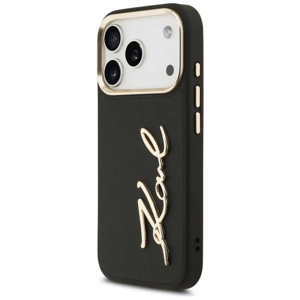 Funda para Apple iPhone 17 Pro, Karl Lagerfeld, Script Logo, Negra