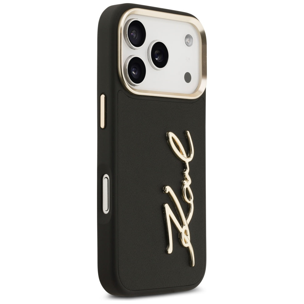 Funda para Apple iPhone 17 Pro, Karl Lagerfeld, Script Logo, Negra