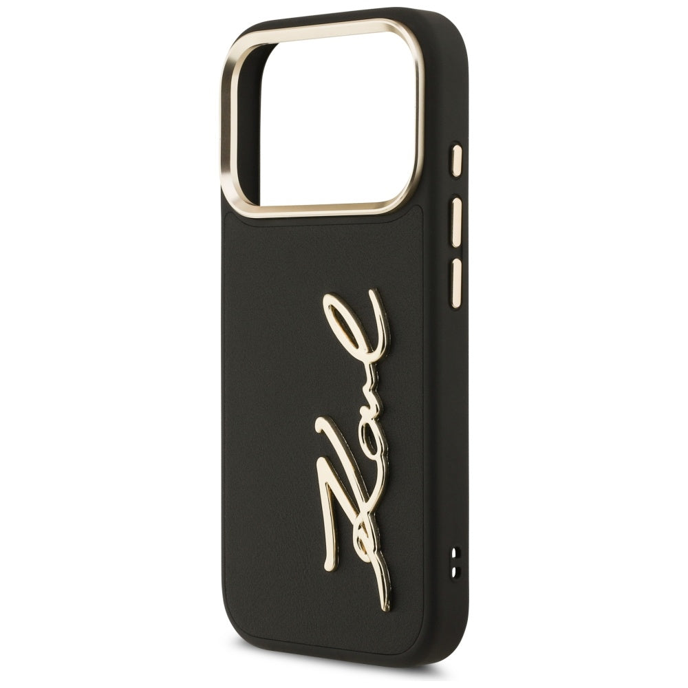 Funda para Apple iPhone 17 Pro, Karl Lagerfeld, Script Logo, Negra