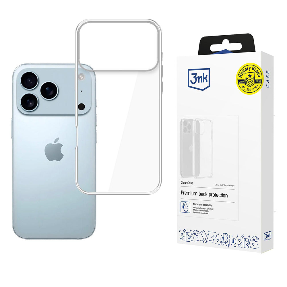 Funda para Apple iPhone 17 Pro Max, 3MK, Clear, Transparente
