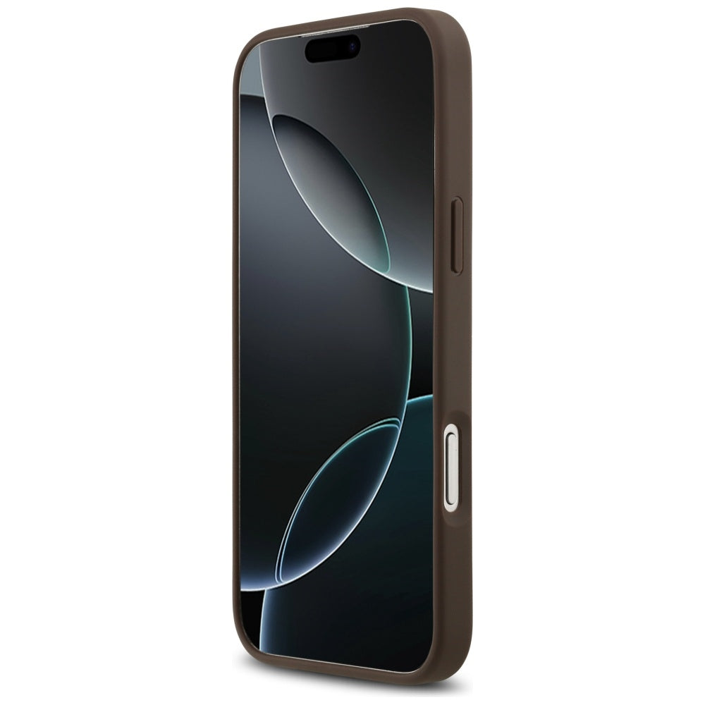 Funda para Apple iPhone 17 Pro Max, Guess, 4G Double Card Triangle, Marrón
